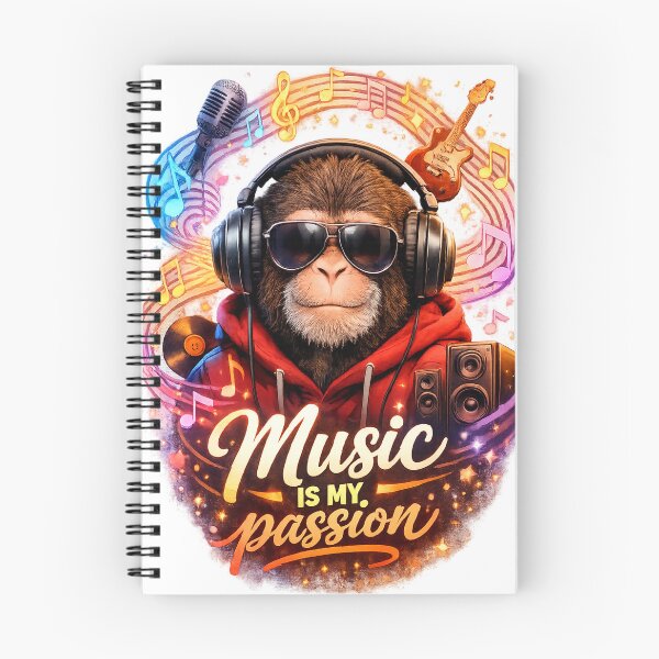 Item preview, Music Is My Passion Monkey DJ – Cool Headphones Streetwear Design designed and sold by JoeyBlackLabel.