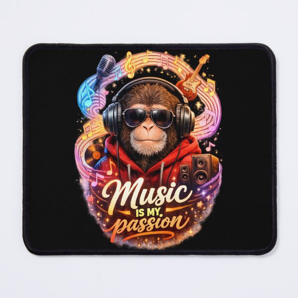 Item preview, Music Is My Passion Monkey DJ – Cool Headphones Streetwear Design designed and sold by JoeyBlackLabel.