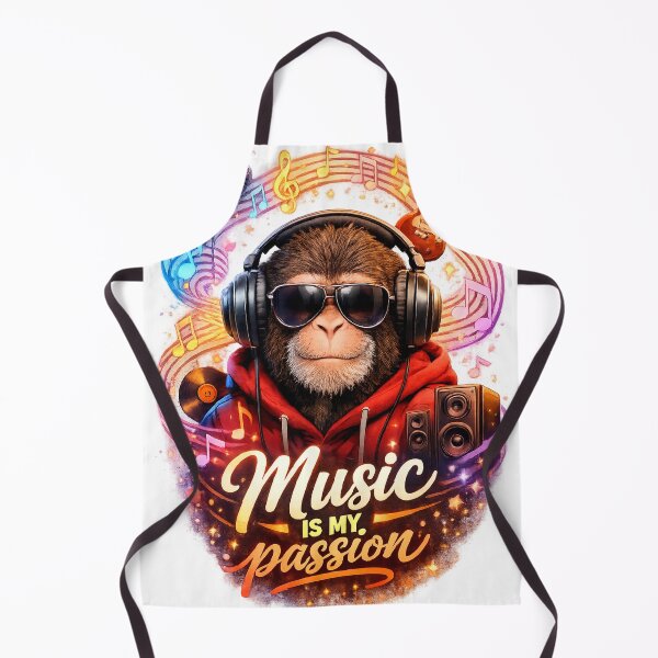 Item preview, Music Is My Passion Monkey DJ – Cool Headphones Streetwear Design designed and sold by JoeyBlackLabel.