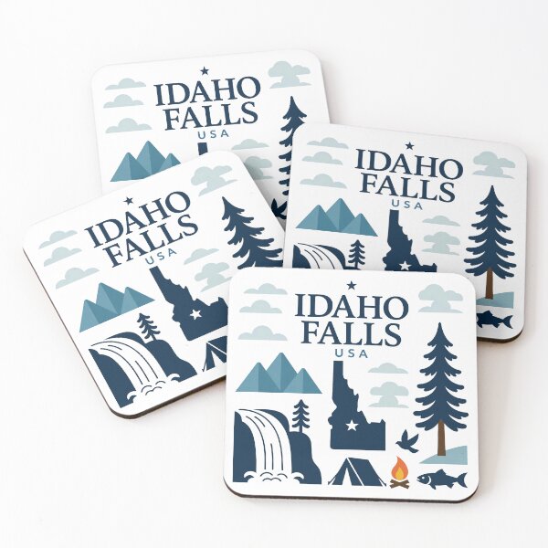 Item preview, Idaho Falls USA Vintage State Map Nature Travel designed and sold by Rokoyo Prints.