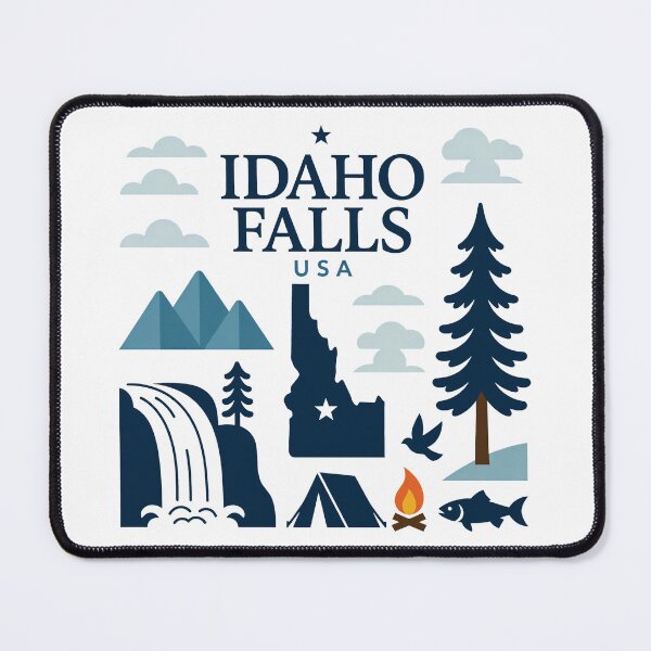 Item preview, Idaho Falls USA Vintage State Map Nature Travel designed and sold by Rokoyo Prints.
