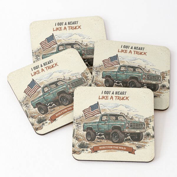 Item preview, Heart Like a Truck Vintage 4x4 Off-Road Pickup Desert Art designed and sold by Dust And Doom.