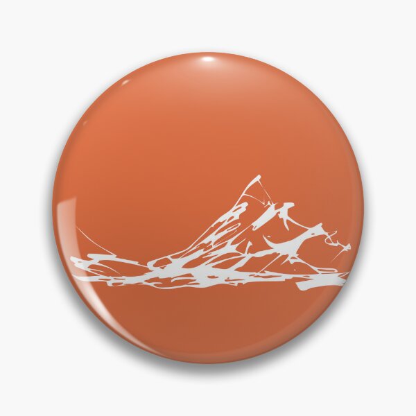 Item preview, Mountain Range IV, Handdrawn Abstract Ink Sketch, Orange Coral designed and sold by SWSandraWechner.