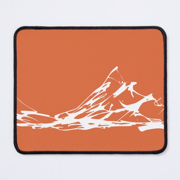 Item preview, Mountain Range IV, Handdrawn Abstract Ink Sketch, Orange Coral designed and sold by SWSandraWechner.
