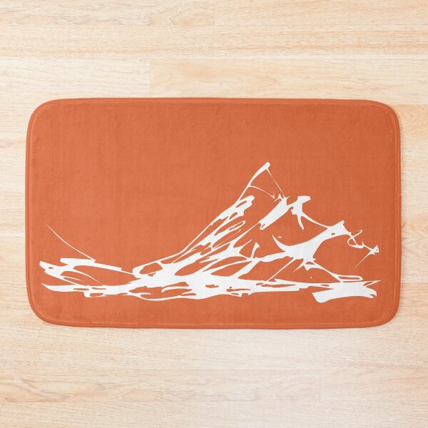 Item preview, Mountain Range IV, Handdrawn Abstract Ink Sketch, Orange Coral designed and sold by SWSandraWechner.