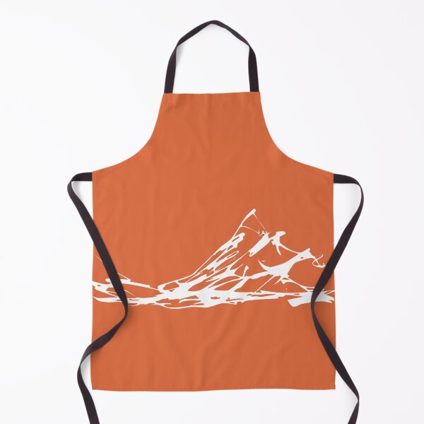 Item preview, Mountain Range IV, Handdrawn Abstract Ink Sketch, Orange Coral designed and sold by SWSandraWechner.