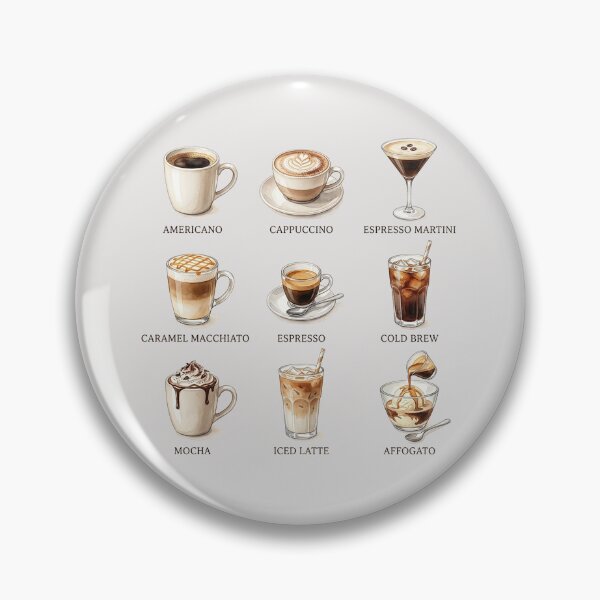 Item preview, Coffee Drinks Chart – Aesthetic Watercolor Coffee Guide | Minimal Cafe Menu Art designed and sold by Verycutethings.