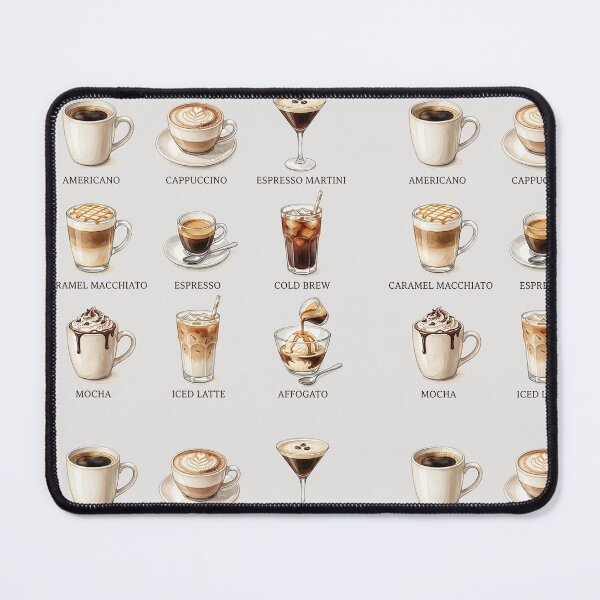 Item preview, Coffee Drinks Chart – Aesthetic Watercolor Coffee Guide | Minimal Cafe Menu Art designed and sold by Verycutethings.