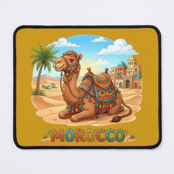 Item preview, Cute Cartoon Camel Morocco Illustration – Colorful Desert Travel Art designed and sold by Ar0undTheW0rld.
