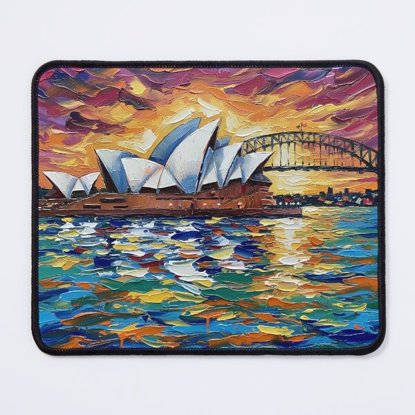 Item preview, Sydney Opera House Colorful Acrylic Pour Palette Knife Art designed and sold by GymTanLaundry.