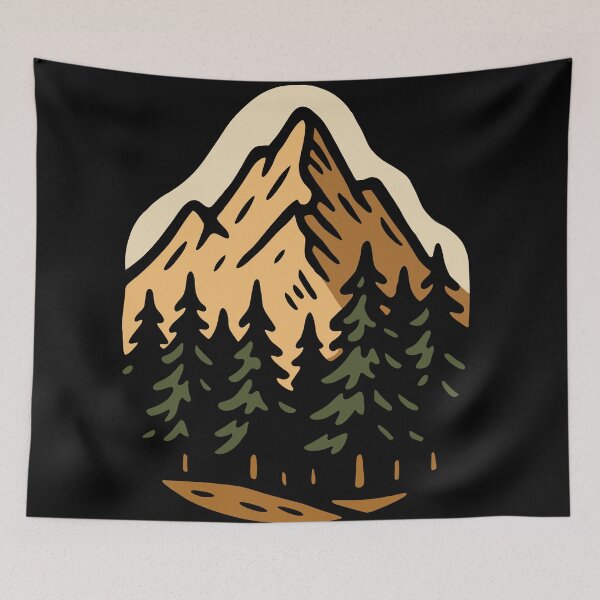 Item preview, Retro Mountain Pine Forest Design designed and sold by Vileprint.