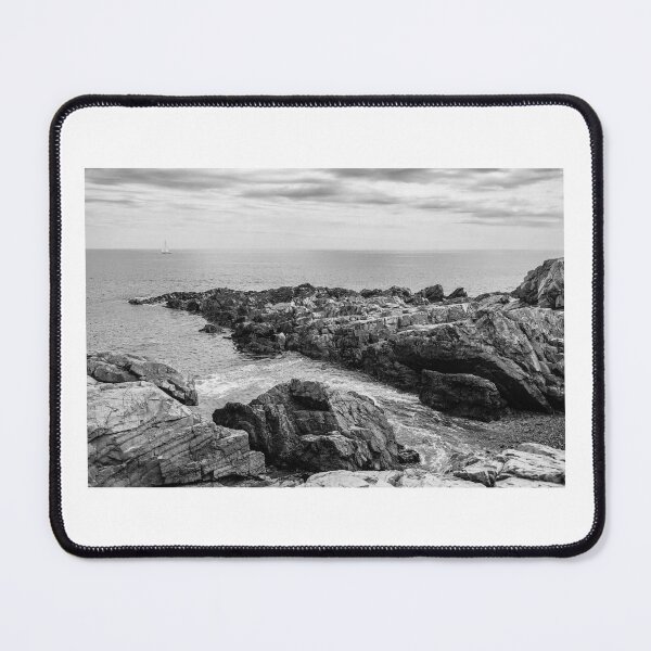 Item preview, Rugged Rocky Shoreline with a Passing Sailboat designed and sold by ADAG-ART.