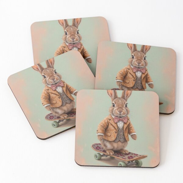 Item preview, Dapper Rabbit on a skateboard designed and sold by paulrommer.