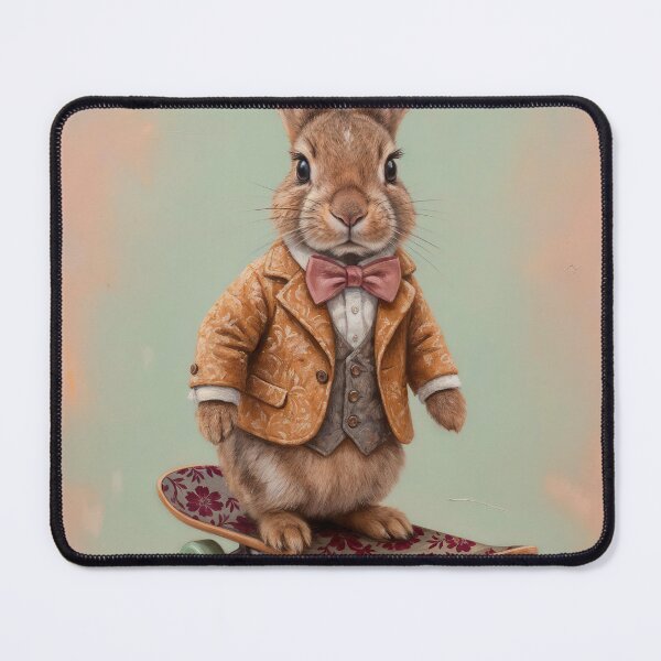 Item preview, Dapper Rabbit on a skateboard designed and sold by paulrommer.
