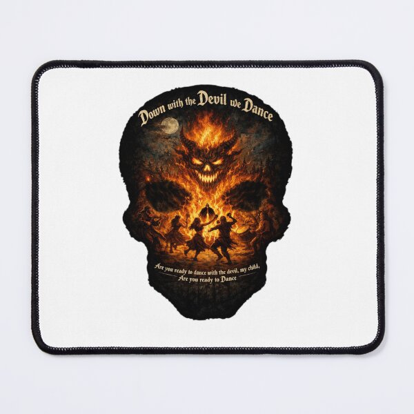 Item preview, Down with the Devil We Dance – Dark Folk Ritual Bonfire Demon Art designed and sold by BigBobInk.