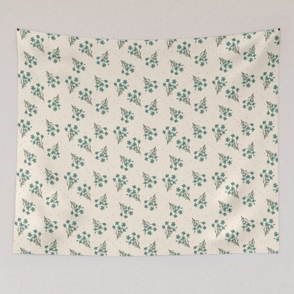 Item preview, Teal Wildflower Toss Pattern designed and sold by MoonwillowArt.