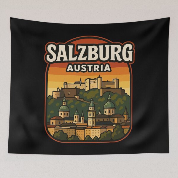 Item preview, Salzburg Austria Retro Travel designed and sold by TomFrontierArt.