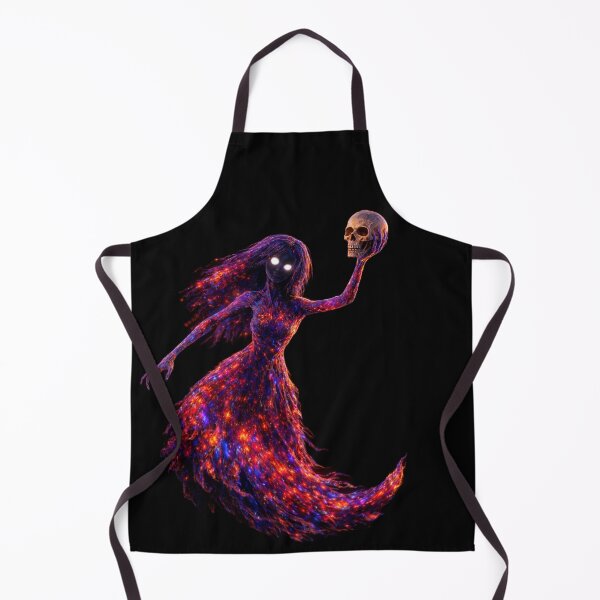 Item preview, Cosmic Phantom Girl with Skull – Dark Fantasy Galaxy Spirit | Glowing Eyes Art designed and sold by BigBobInk.