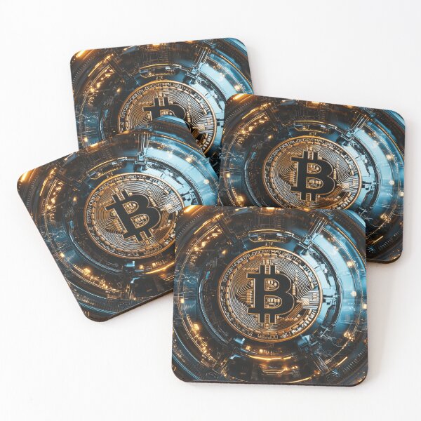 Item preview, Futuristic Bitcoin Core Cyber Circuit Neon Tech Crypto Art designed and sold by lematworks.