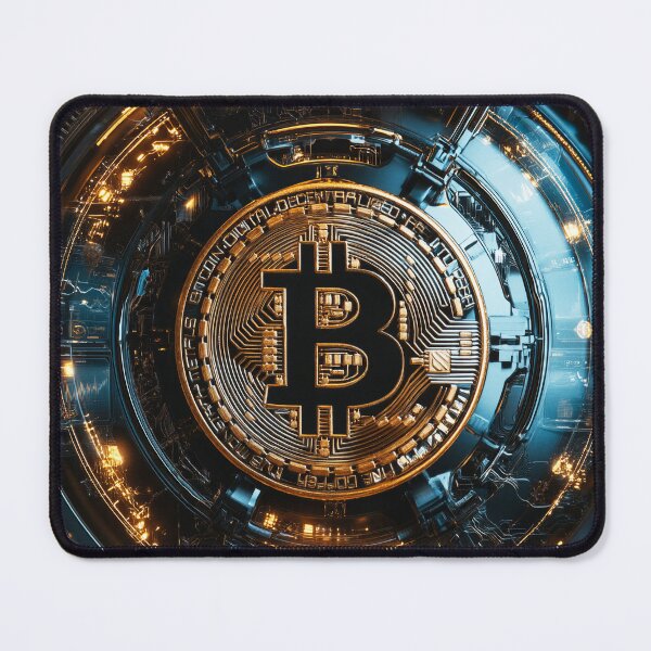 Item preview, Futuristic Bitcoin Core Cyber Circuit Neon Tech Crypto Art designed and sold by lematworks.