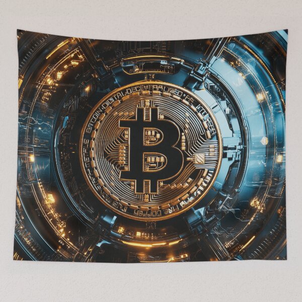 Item preview, Futuristic Bitcoin Core Cyber Circuit Neon Tech Crypto Art designed and sold by lematworks.