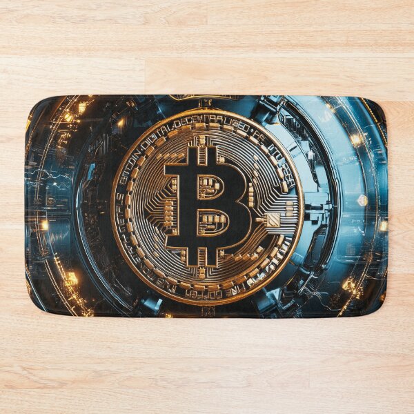 Item preview, Futuristic Bitcoin Core Cyber Circuit Neon Tech Crypto Art designed and sold by lematworks.