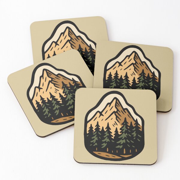 Item preview, Retro Mountain Pine Forest Design designed and sold by Vileprint.