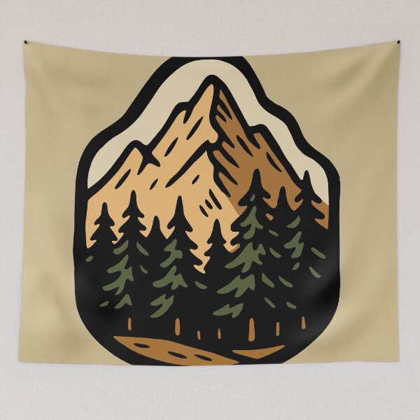 Item preview, Retro Mountain Pine Forest Design designed and sold by Vileprint.