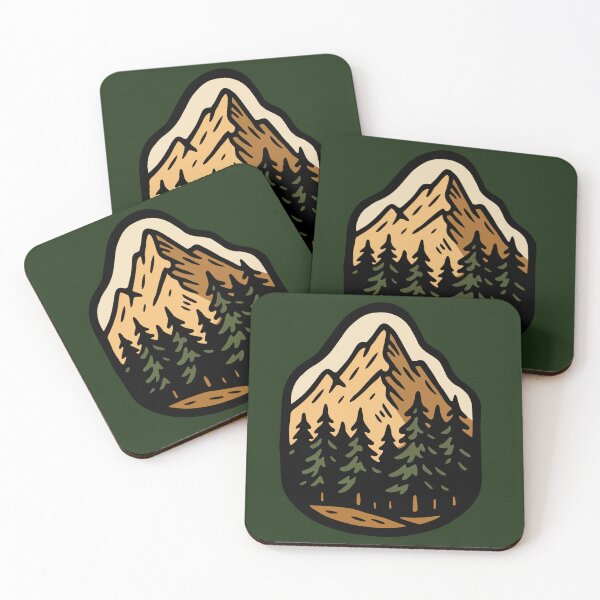 Item preview, Retro Mountain Pine Forest Design designed and sold by Vileprint.