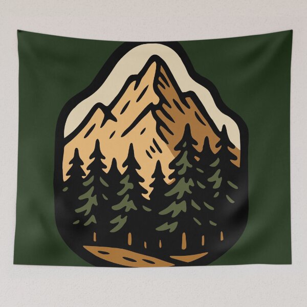 Item preview, Retro Mountain Pine Forest Design designed and sold by Vileprint.
