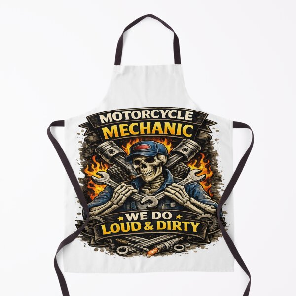Item preview, Motorcycle Mechanic Shirt – Loud & Dirty Garage Life – Skull Biker Mechanic Design designed and sold by Paddy36777.
