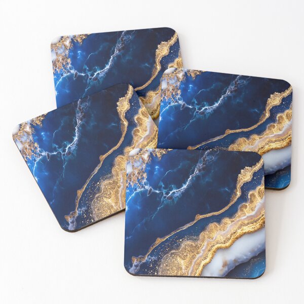 Item preview, Luxury Blue Gold Marble Abstract Fluid Art Elegant Geode Texture Design designed and sold by lematworks.