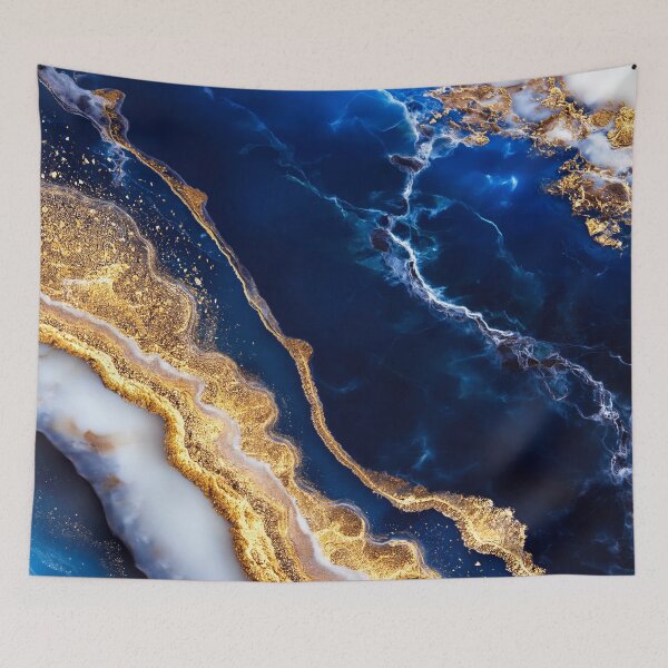 Item preview, Luxury Blue Gold Marble Abstract Fluid Art Elegant Geode Texture Design designed and sold by lematworks.