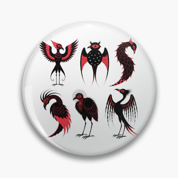 Item preview, Stylized black and red birds designed and sold by michplante60.