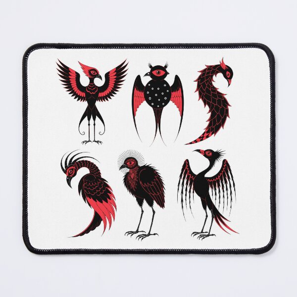 Item preview, Stylized black and red birds designed and sold by michplante60.