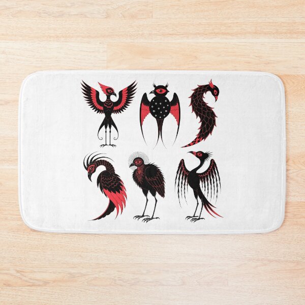 Item preview, Stylized black and red birds designed and sold by michplante60.