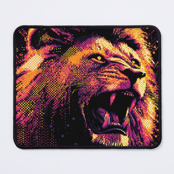 Item preview, Neon Halftone Pixel Art Lion designed and sold by ClubVacay.