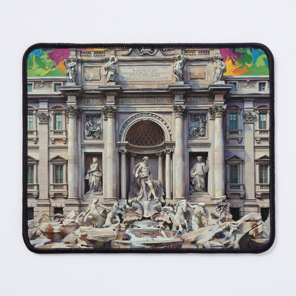 Item preview, Trevi Fountain Rome Colorful Acrylic Pour Palette Knife Art designed and sold by GymTanLaundry.