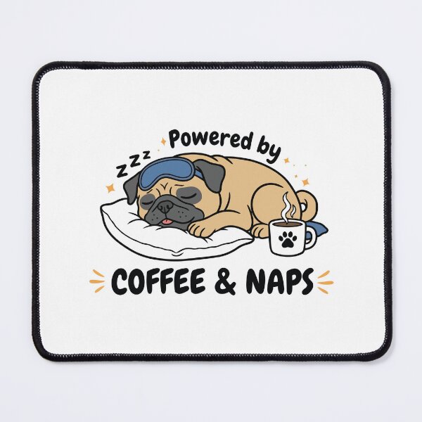 Item preview, Powered by Coffee and Naps Pug Dog Funny Coffee Lover Shirt designed and sold by Ameerh Workshop .