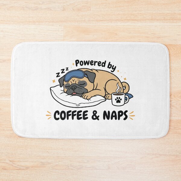 Item preview, Powered by Coffee and Naps Pug Dog Funny Coffee Lover Shirt designed and sold by Ameerh Workshop .