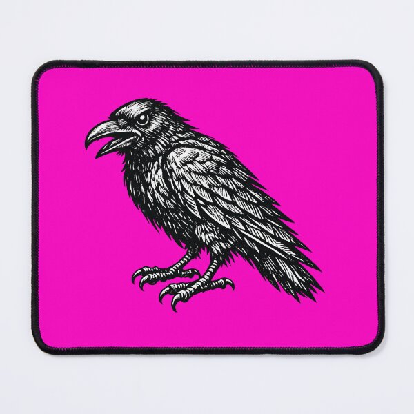 Item preview, Retro Woodcut Crow Illustration – Bold Black & White Gothic Bird Art designed and sold by Analog Aura .