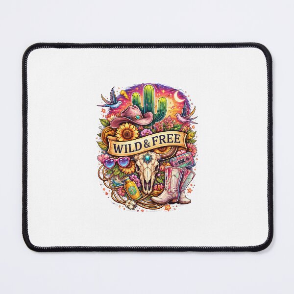 Item preview, Wild and Free Wildwest Tattoo Print designed and sold by Neon Cactus Co.