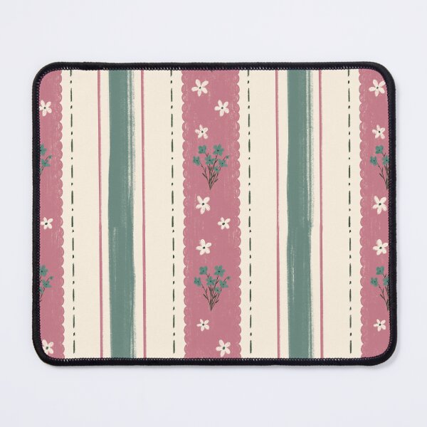 Item preview, Clover Blush Vintage Wildflower Stripe Pattern designed and sold by MoonwillowArt.