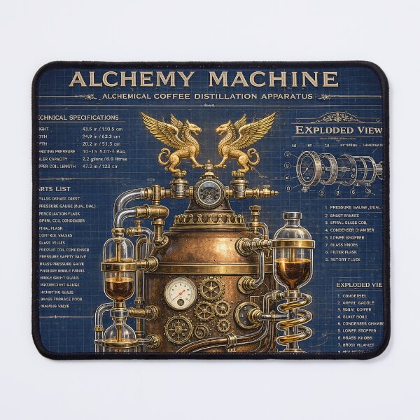 Item preview, Steampunk Espresso Alchemy Machine Blueprint designed and sold by The Visual Syllabus.