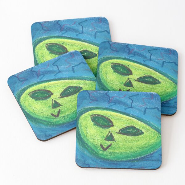 Item preview, Alien - Hand Drawn Alien Blue Pastels Sketch designed and sold by AJPrettyObscene.