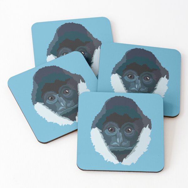 Item preview, W is for White Cheeked Gibbon,White-Cheeked Gibbon Artwork – Graceful Primate Illustration and Wildlife Design designed and sold by PrettylittlepastelUk.