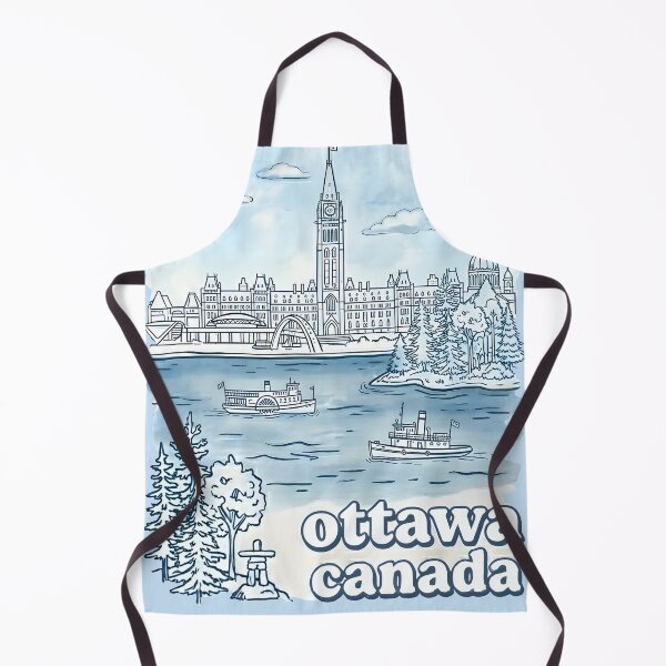 Item preview, Ottawa Canada Minimalist Skyline Blue Landscape Artistic Drawing designed and sold by HowToCanadian.