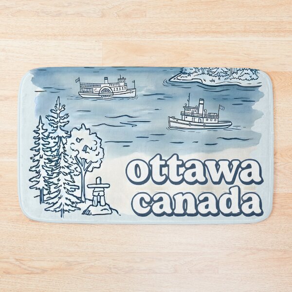 Item preview, Ottawa Canada Minimalist Skyline Blue Landscape Artistic Drawing designed and sold by HowToCanadian.