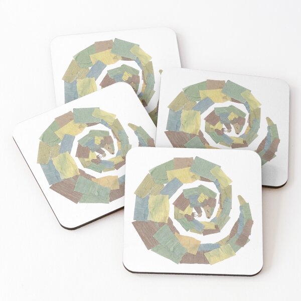 Item preview, Sleepy Pangolin Spiral Collage (Childlike Paper Art) designed and sold by TwistedAgain.