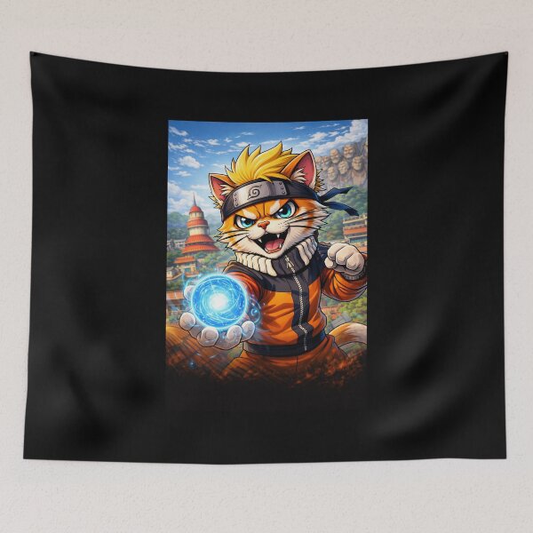 Item preview, Ninja Cat Energy Anime Style Action Cute Warrior Design designed and sold by VibeFactoryOfc.